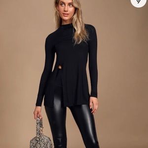 LULUS black slit top- size small NEVER BEEN WORN